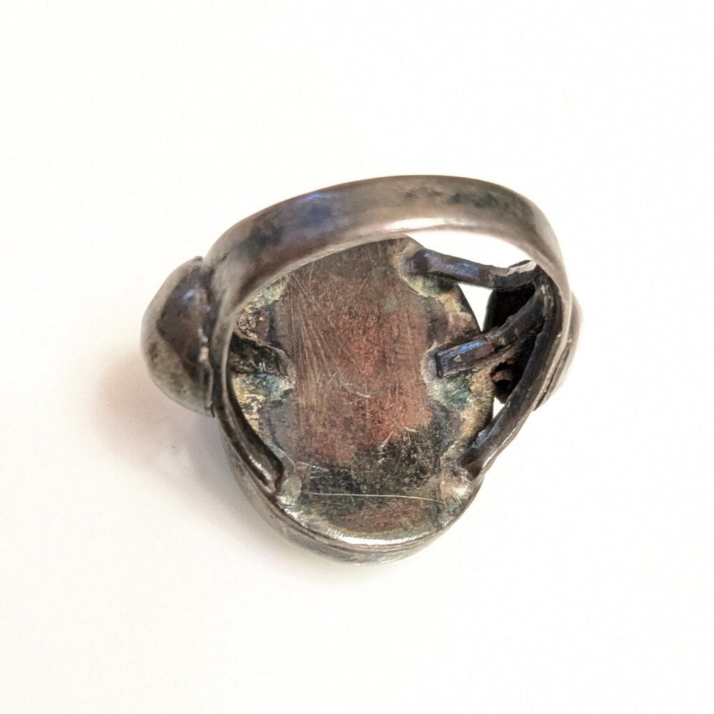 Handmade Turquoise Ring Vintage Sterling and Turquoise - Picture 5 of 7